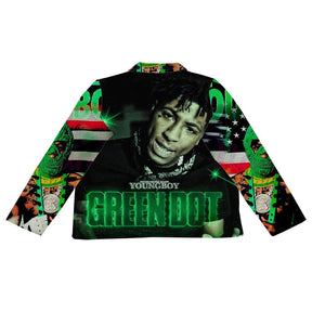 RDMCLOTHINGART tapestry hoodie GREEN YOUNGBOY TAPESTRY JACKET