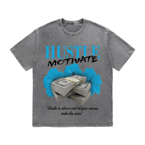 RDMCLOTHINGART tapestry hoodie HUSTLE MOTIVATE HEAVY WEIGHT COTTON TEE-9041