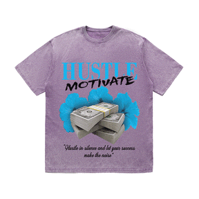 RDMCLOTHINGART tapestry hoodie HUSTLE MOTIVATE HEAVY WEIGHT COTTON TEE-9041