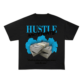 RDMCLOTHINGART tapestry hoodie HUSTLE MOTIVATE HEAVY WEIGHT COTTON TEE-9041
