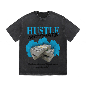 RDMCLOTHINGART tapestry hoodie HUSTLE MOTIVATE HEAVY WEIGHT COTTON TEE-9041