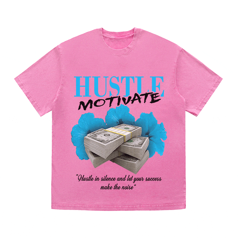 RDMCLOTHINGART tapestry hoodie HUSTLE MOTIVATE HEAVY WEIGHT COTTON TEE-9041