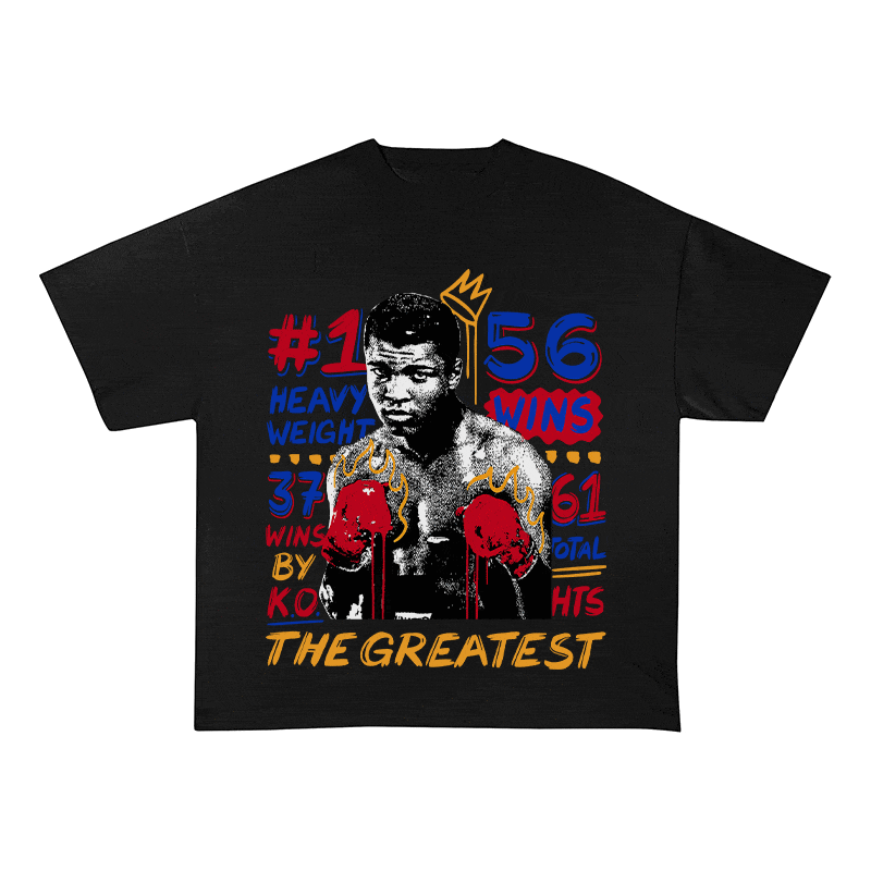 RDMCLOTHINGART tapestry hoodie JOE FRAZIER HEAVY WEIGHT COTTON TEE-9042