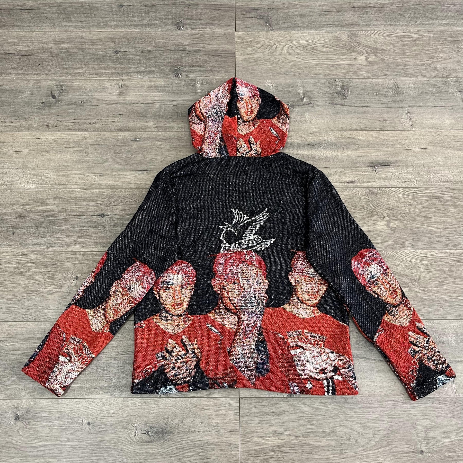 RDMCLOTHINGART tapestry hoodie LIP PEEP TAPESTRY