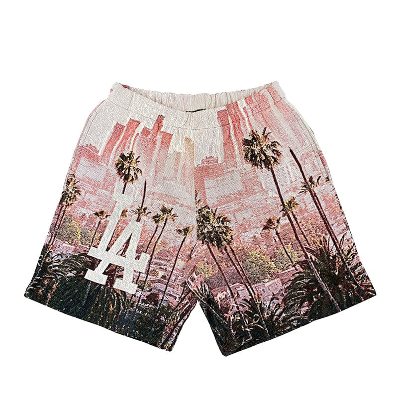 RDMCLOTHINGART tapestry hoodie LOS ANGELES SHORTS