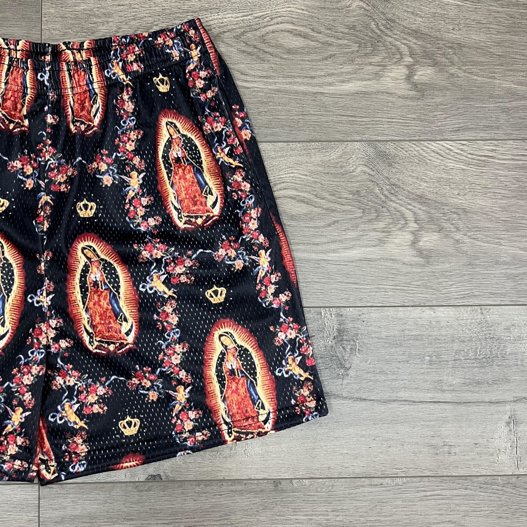 RDMCLOTHINGART tapestry hoodie MARIA MESH SHORTS-8680