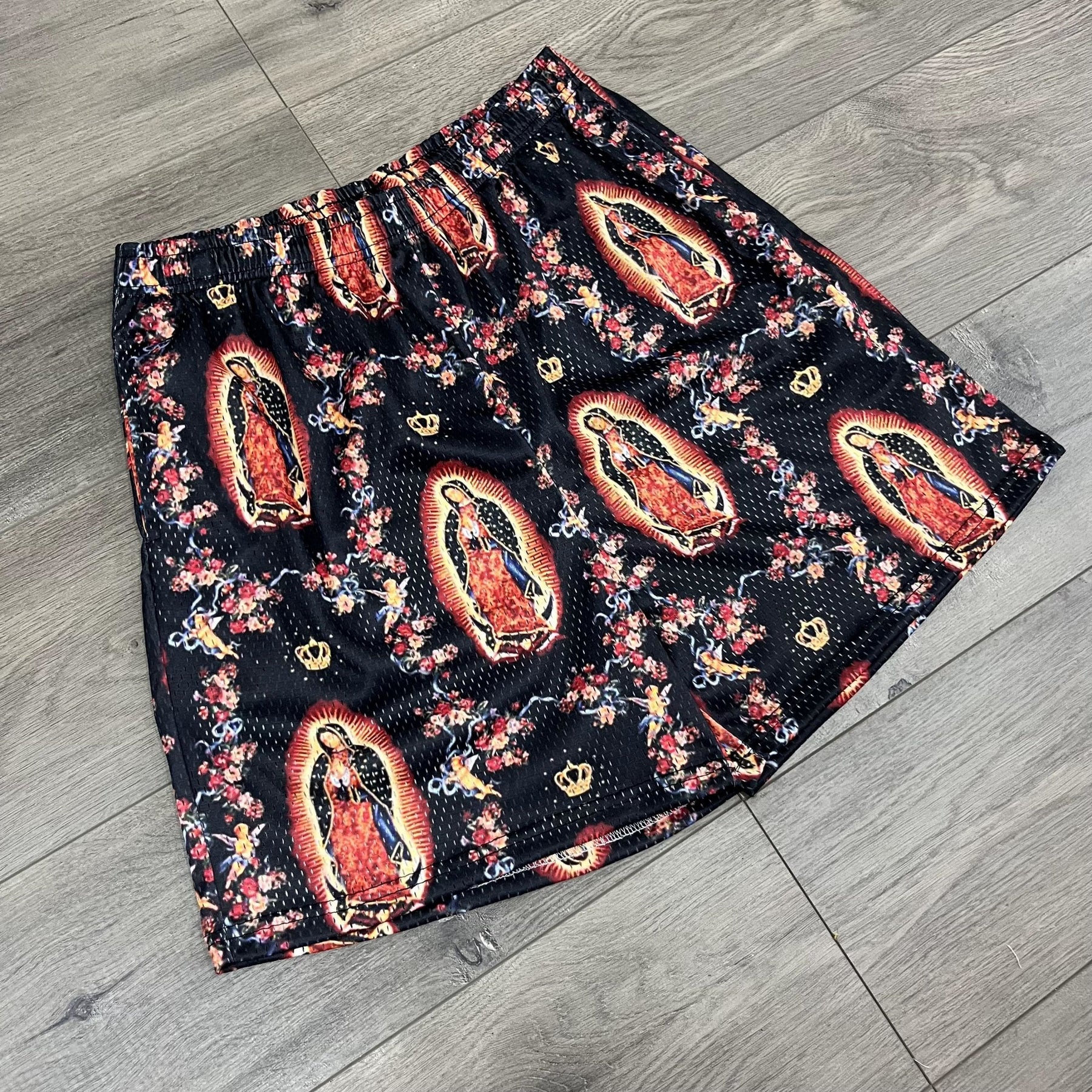 RDMCLOTHINGART tapestry hoodie MARIA MESH SHORTS-8680