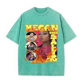 RDMCLOTHINGART tapestry hoodie MEGAN STALLION HEAVY WEIGHT COTTON TEE-9131