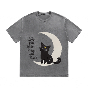 RDMCLOTHINGART tapestry hoodie MOON CAT HEAVY WEIGHT COTTON TEE-9326
