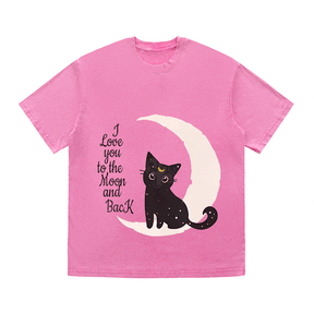 RDMCLOTHINGART tapestry hoodie MOON CAT HEAVY WEIGHT COTTON TEE-9326
