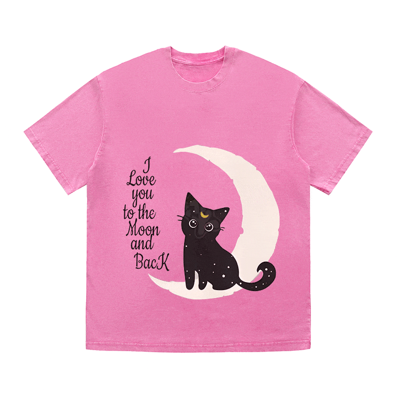 RDMCLOTHINGART tapestry hoodie MOON CAT HEAVY WEIGHT COTTON TEE-9326