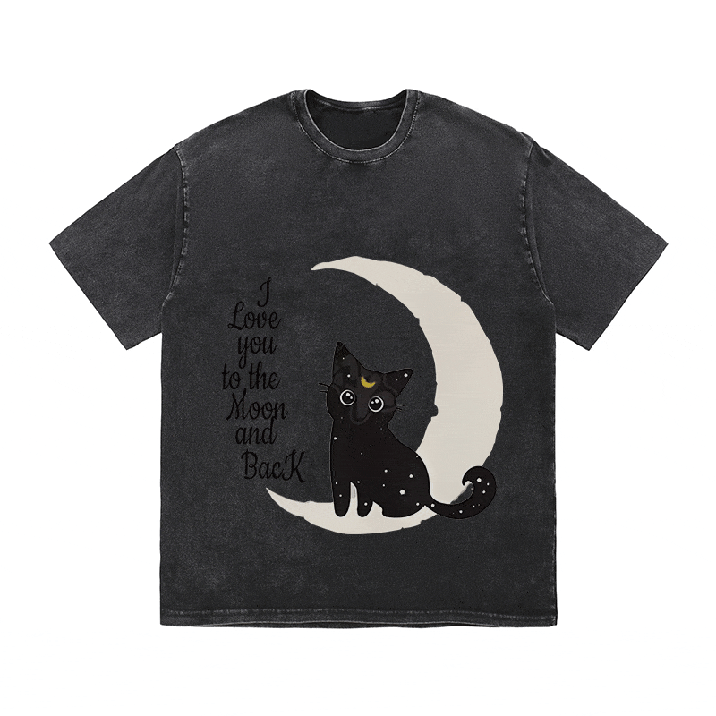 RDMCLOTHINGART tapestry hoodie MOON CAT HEAVY WEIGHT COTTON TEE-9326