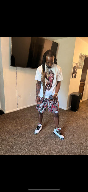 NEW MJ COLLECTION TAPESTRY SHORTS - RDMCLOTHINGART