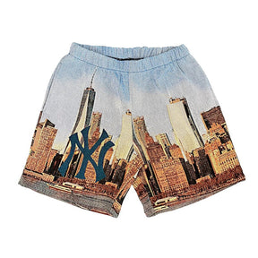 RDMCLOTHINGART tapestry hoodie NEW YORK SHORTS