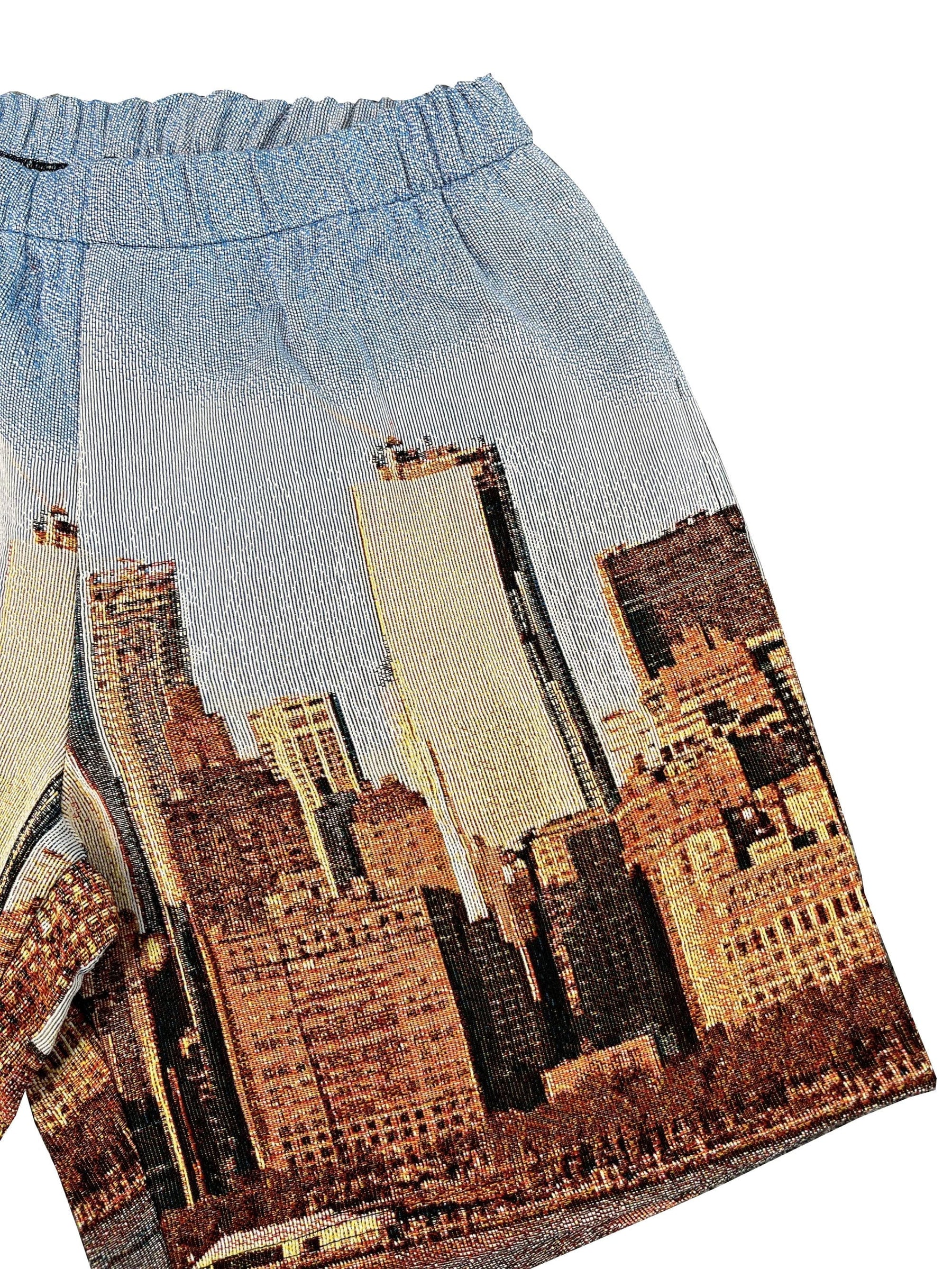 RDMCLOTHINGART tapestry hoodie NEW YORK SHORTS