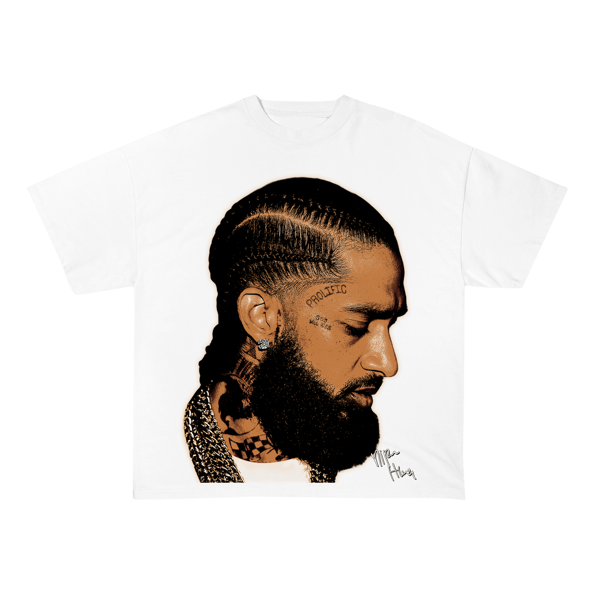 RDMCLOTHINGART tapestry hoodie NIPSEYHUSSLE HEAVEY WEIGHT COTTON TEE-8004