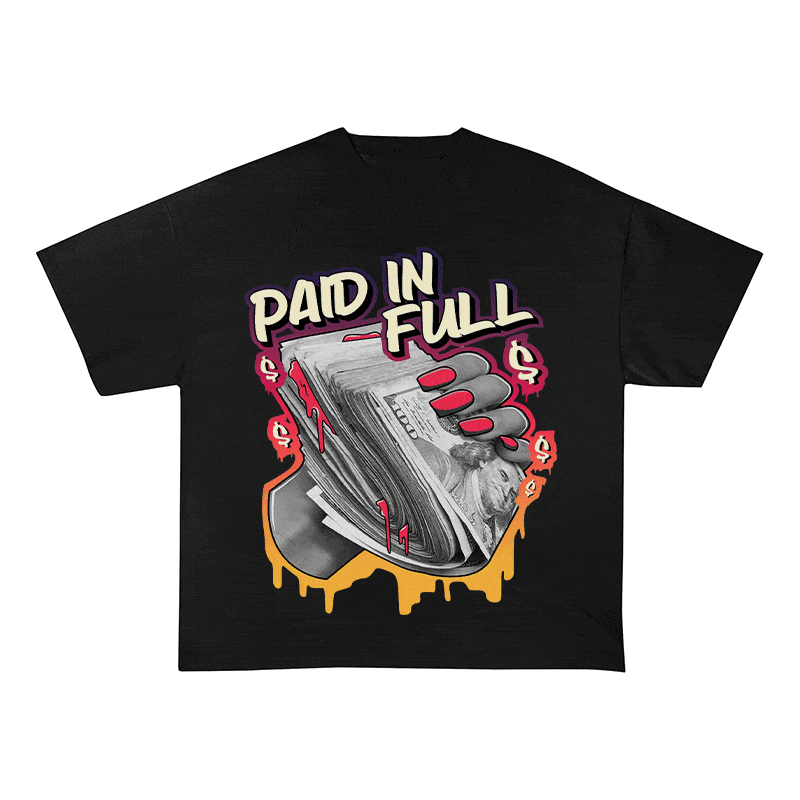 RDMCLOTHINGART tapestry hoodie PAID IN FULL HEAVY WEIGHT COTTON TEE-9052