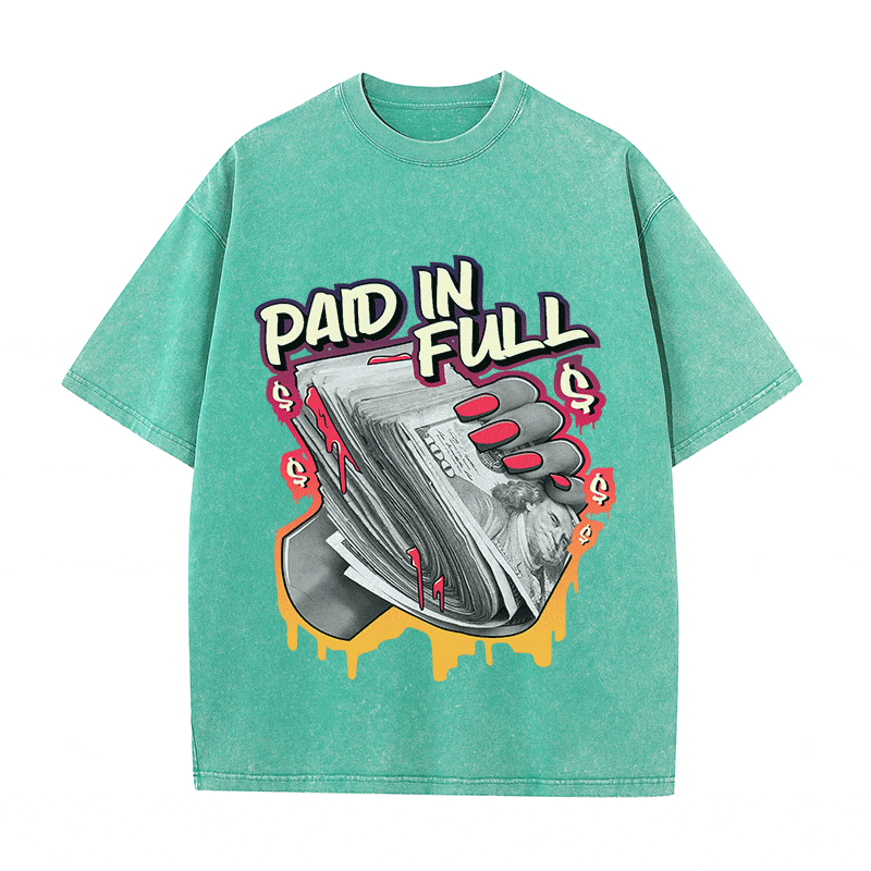 RDMCLOTHINGART tapestry hoodie PAID IN FULL HEAVY WEIGHT COTTON TEE-9052