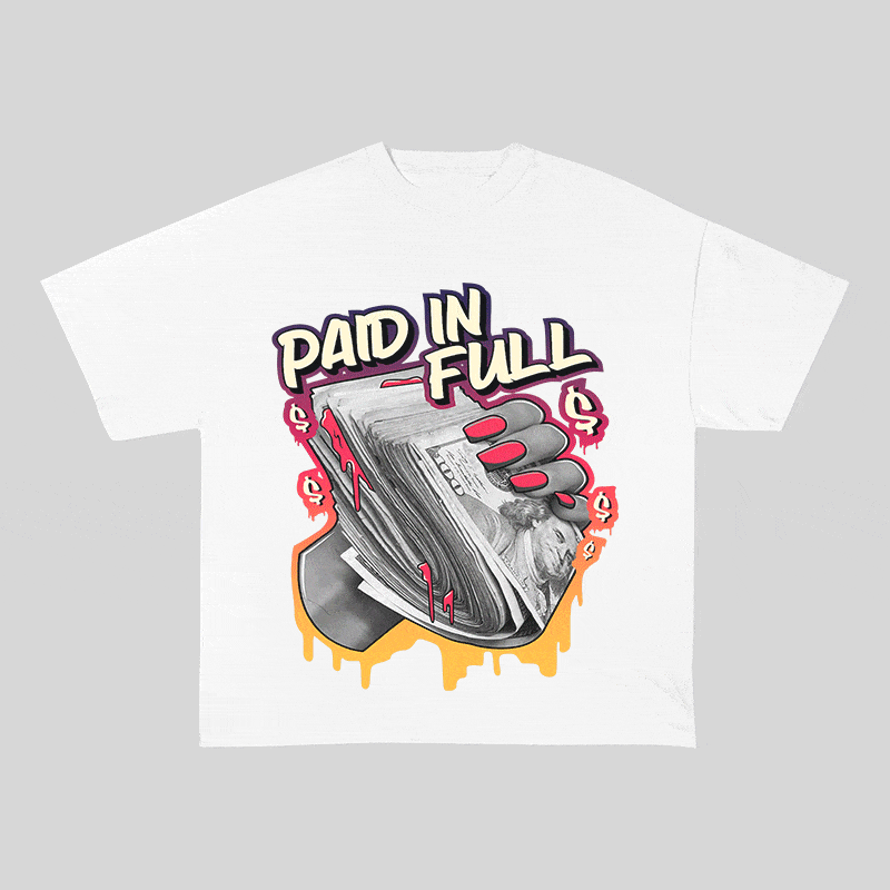RDMCLOTHINGART tapestry hoodie PAID IN FULL HEAVY WEIGHT COTTON TEE-9052
