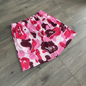 RDMCLOTHINGART tapestry hoodie PINK CAMO MESH SHORTS-8698