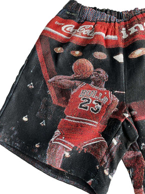 RDMCLOTHINGART tapestry hoodie RED MJ DUNK SHORTS