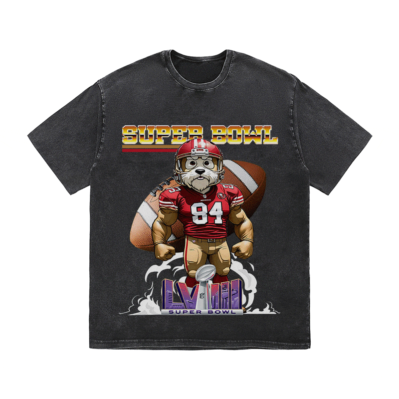 RDMCLOTHINGART tapestry hoodie SUPERBOWL 4 SF NO YEAR HEAVY WEIGHT COTTON TEE-9183