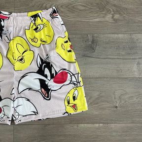 RDMCLOTHINGART tapestry hoodie TWEETY AND SYLESTER MESH SHORTS-8610