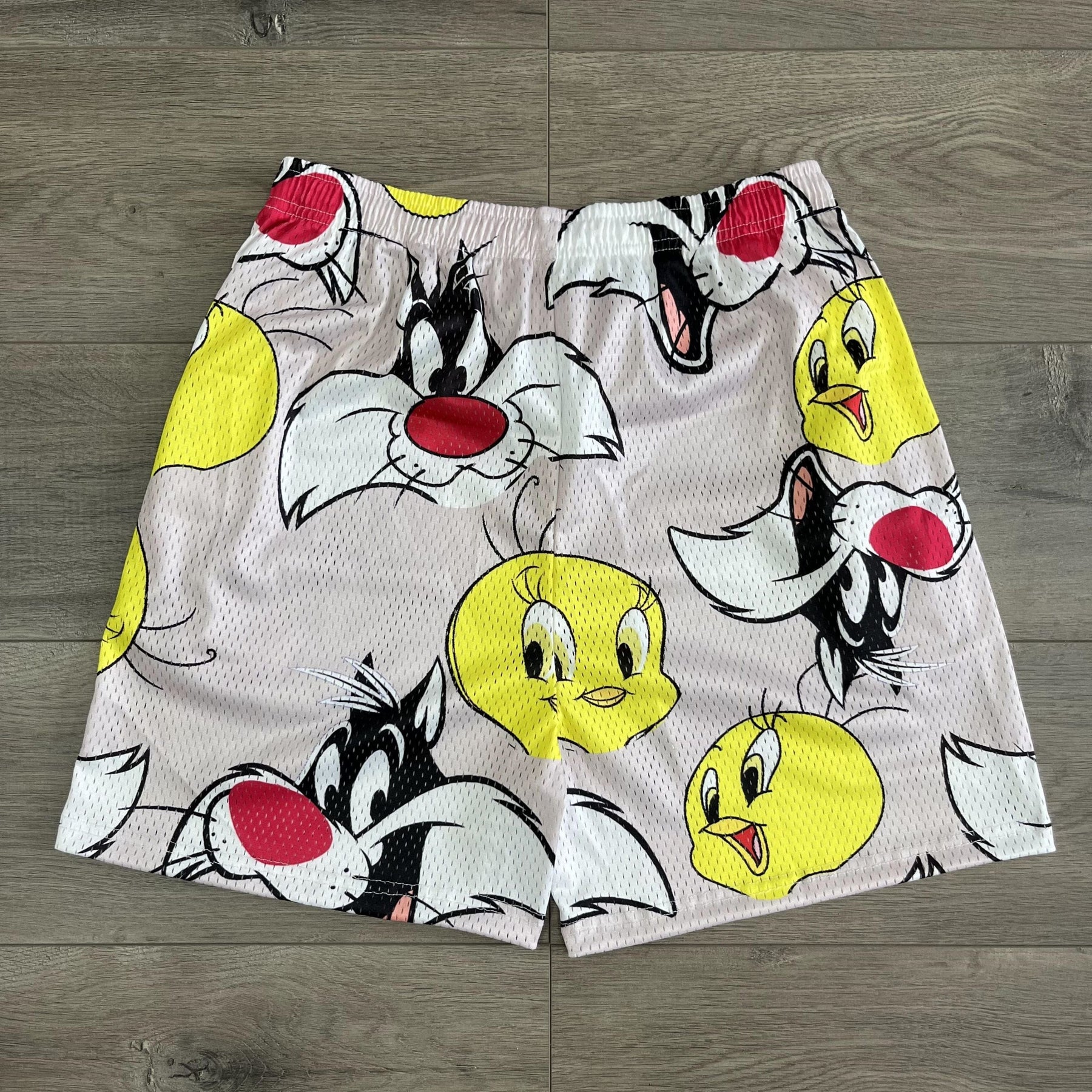 RDMCLOTHINGART tapestry hoodie TWEETY AND SYLESTER MESH SHORTS-8610