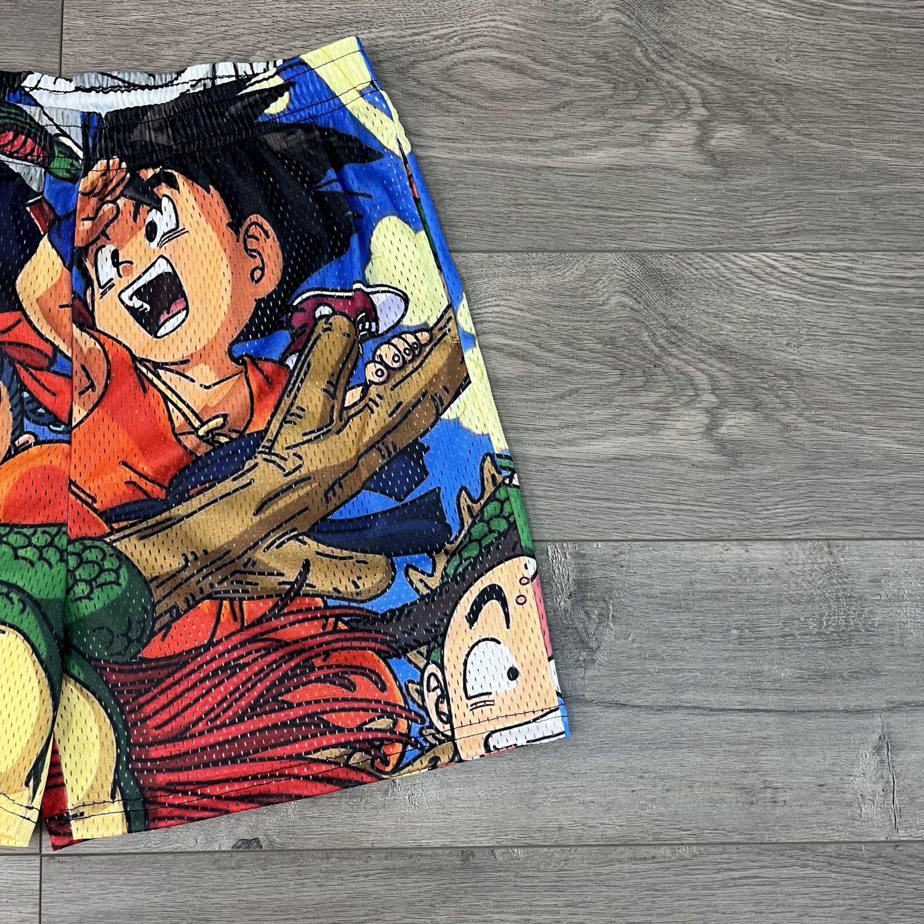 RDMCLOTHINGART tapestry hoodie YOUNG GOKU MESH SHORTS-8661