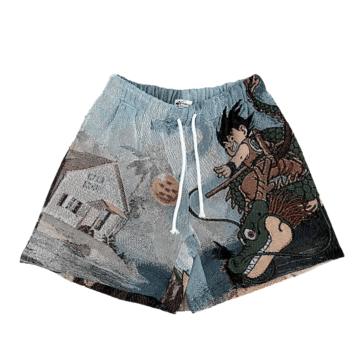 YOUNG GOKU TAPESTRY SHORTS - RDMCLOTHINGART